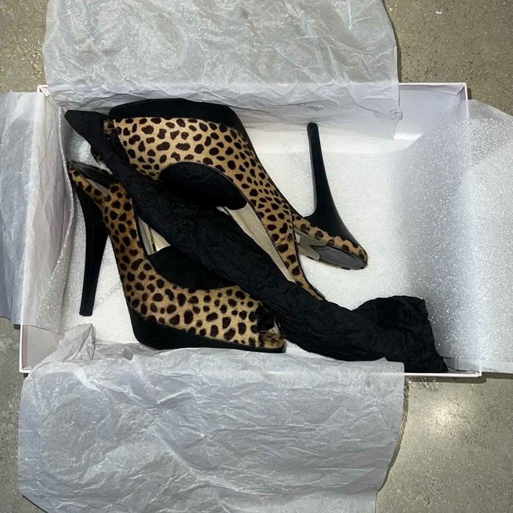 Jimmy Choo Peep Toe Sling Back Heels Size 36.5 - Picture 8 of 10